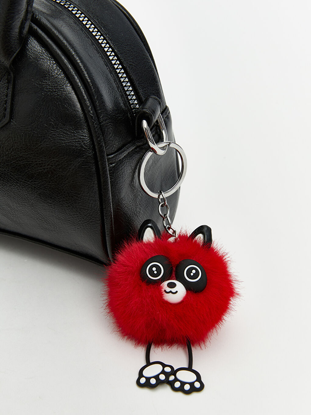 Siyah Deri Görünümlü Kadın Omuz Çantası-5