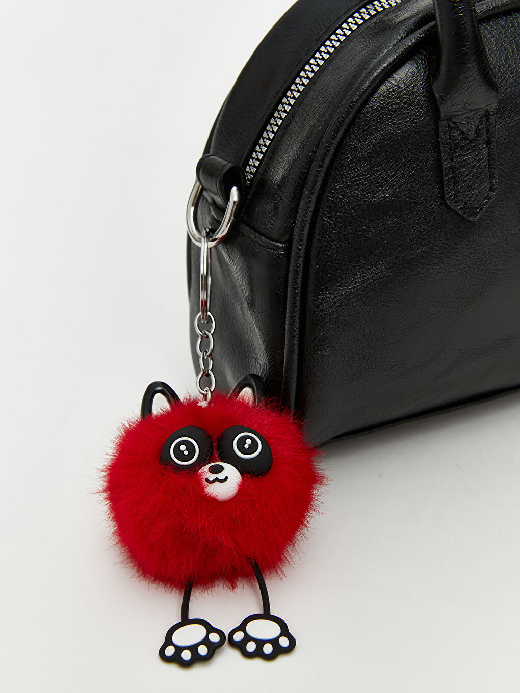 Siyah Deri Görünümlü Kadın Omuz Çantası-7