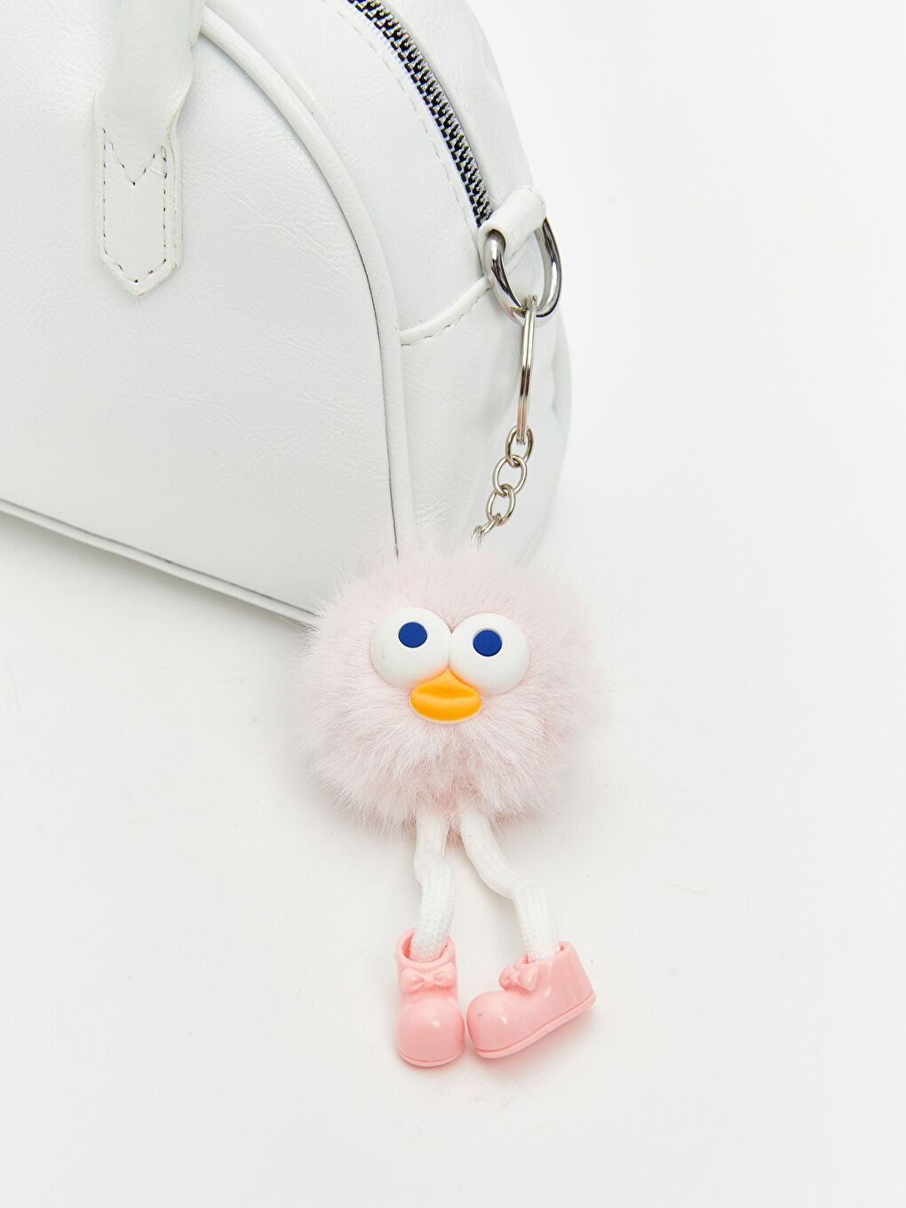 Beyaz Deri Görünümlü Kadın Omuz Çantası-7