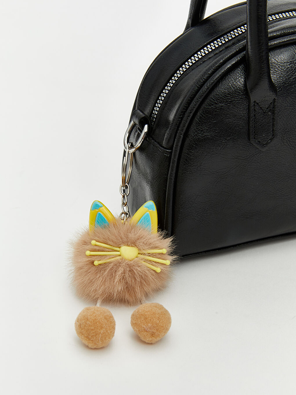 Siyah Deri Görünümlü Kadın Omuz Çantası-2