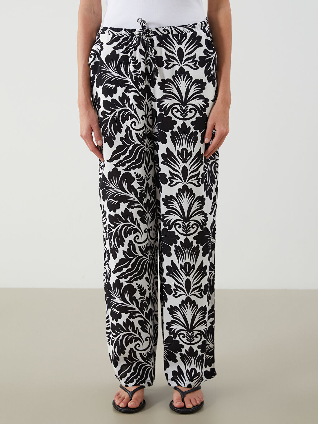 Elasticated Waist Patterned Women's Trousers -S5QJ79Z8-LQJ