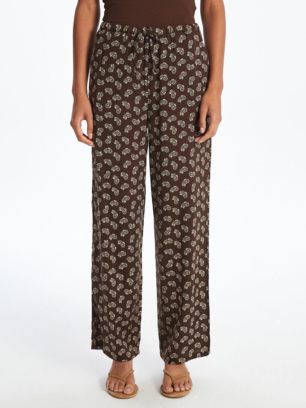 Elasticated Waist Patterned Women's Trousers -S5QJ79Z8-LQZ