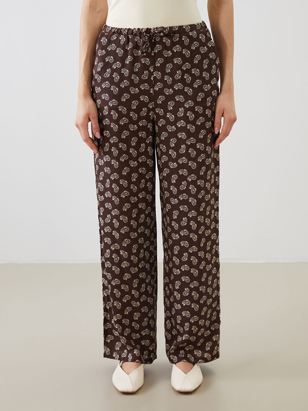 Elasticated Waist Patterned Women's Trousers -S5QJ79Z8-LQZ