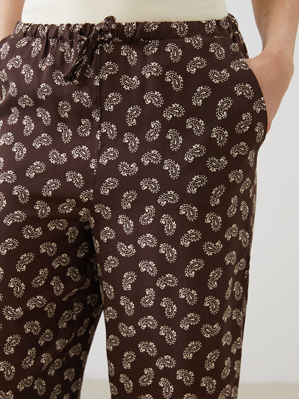 Elasticated Waist Patterned Women's Trousers -S5QJ79Z8-LQZ