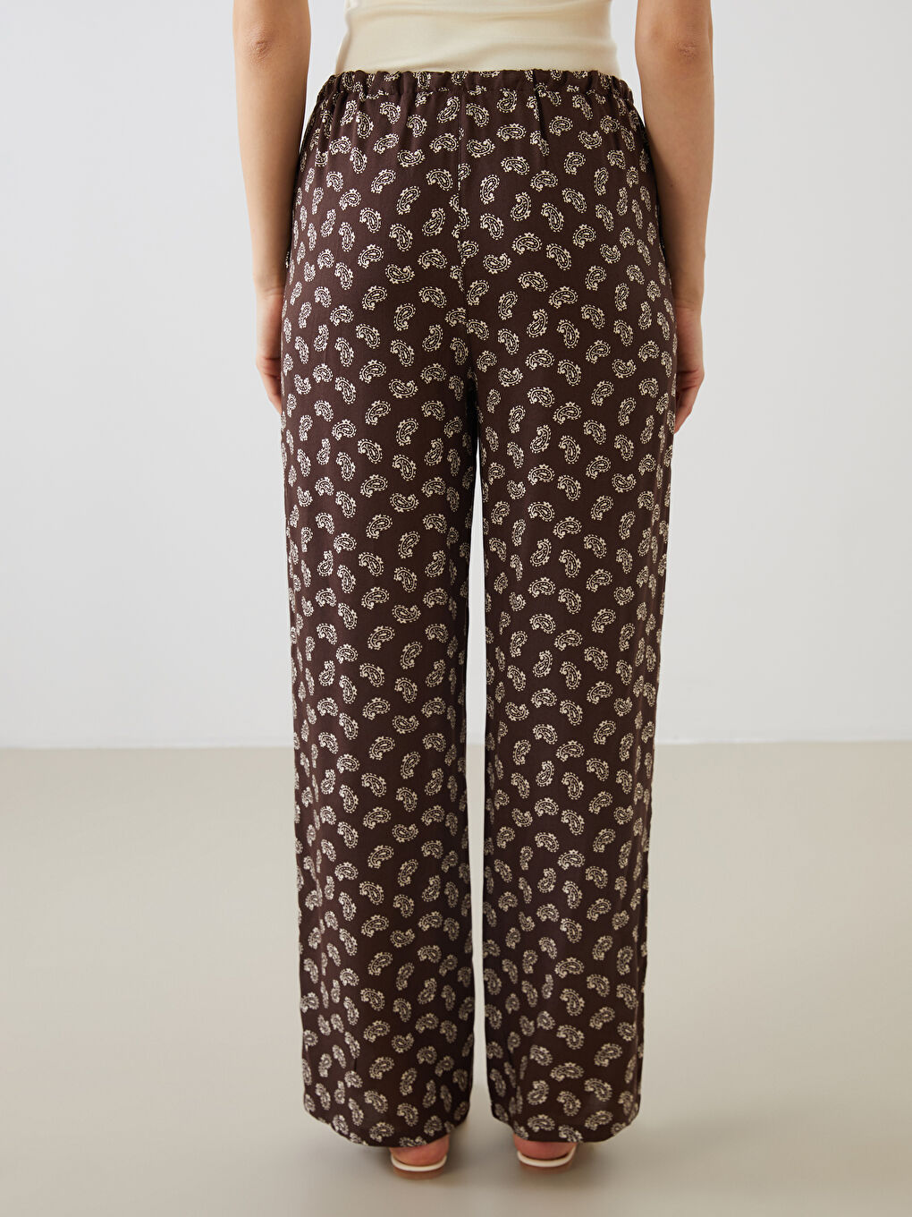 Elasticated Waist Patterned Women's Trousers -S5QJ79Z8-LQZ