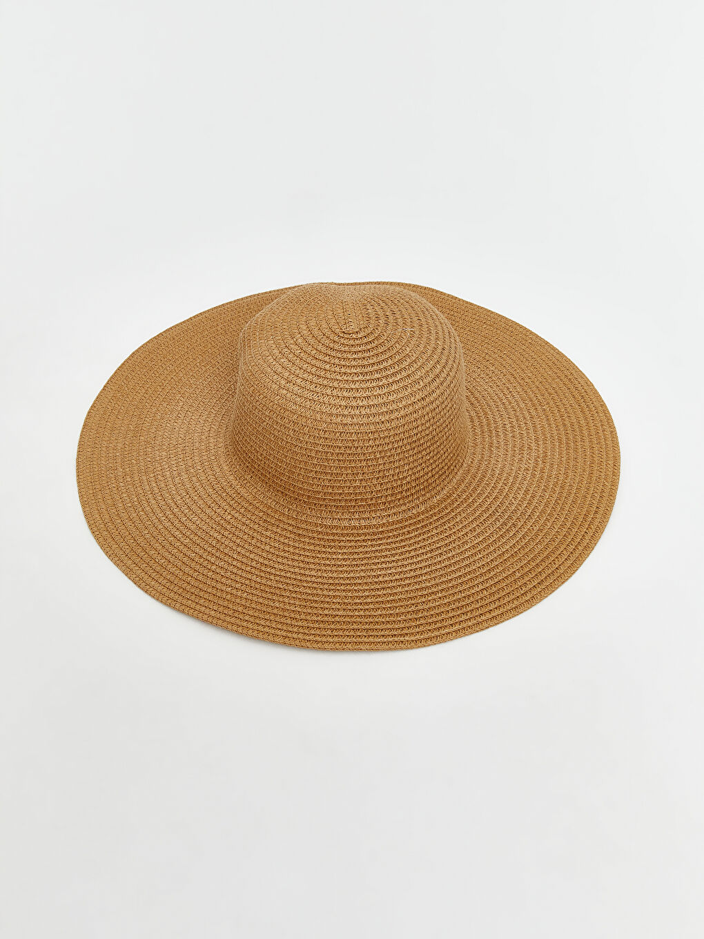 Bej Kadın Hasır Şapka-1