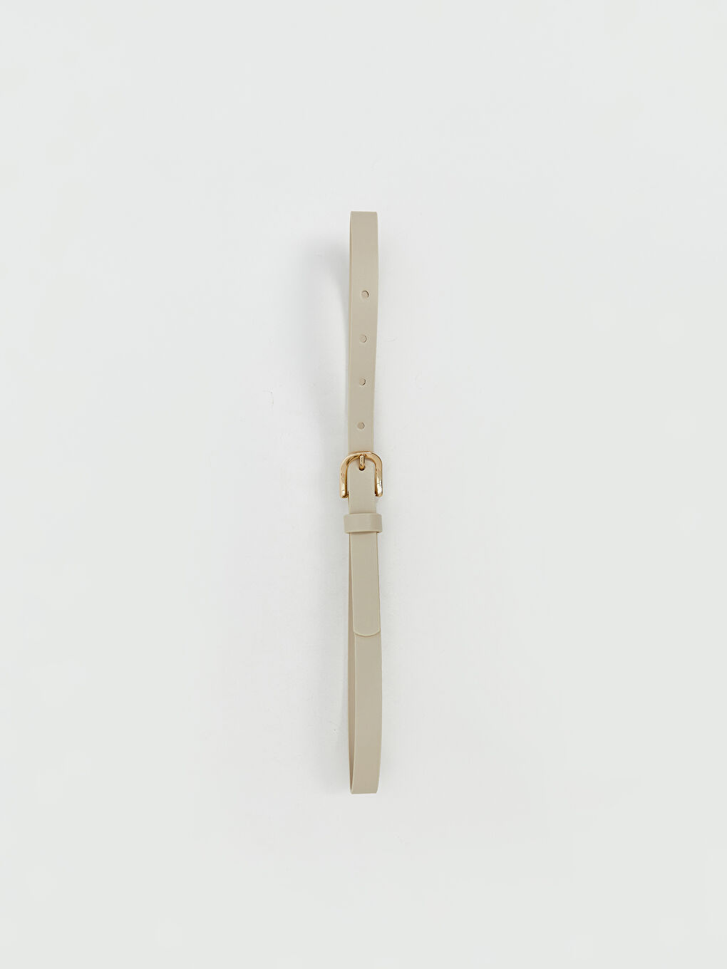 Ekru Deri Görünümlü Kız Çocuk Kemer-1