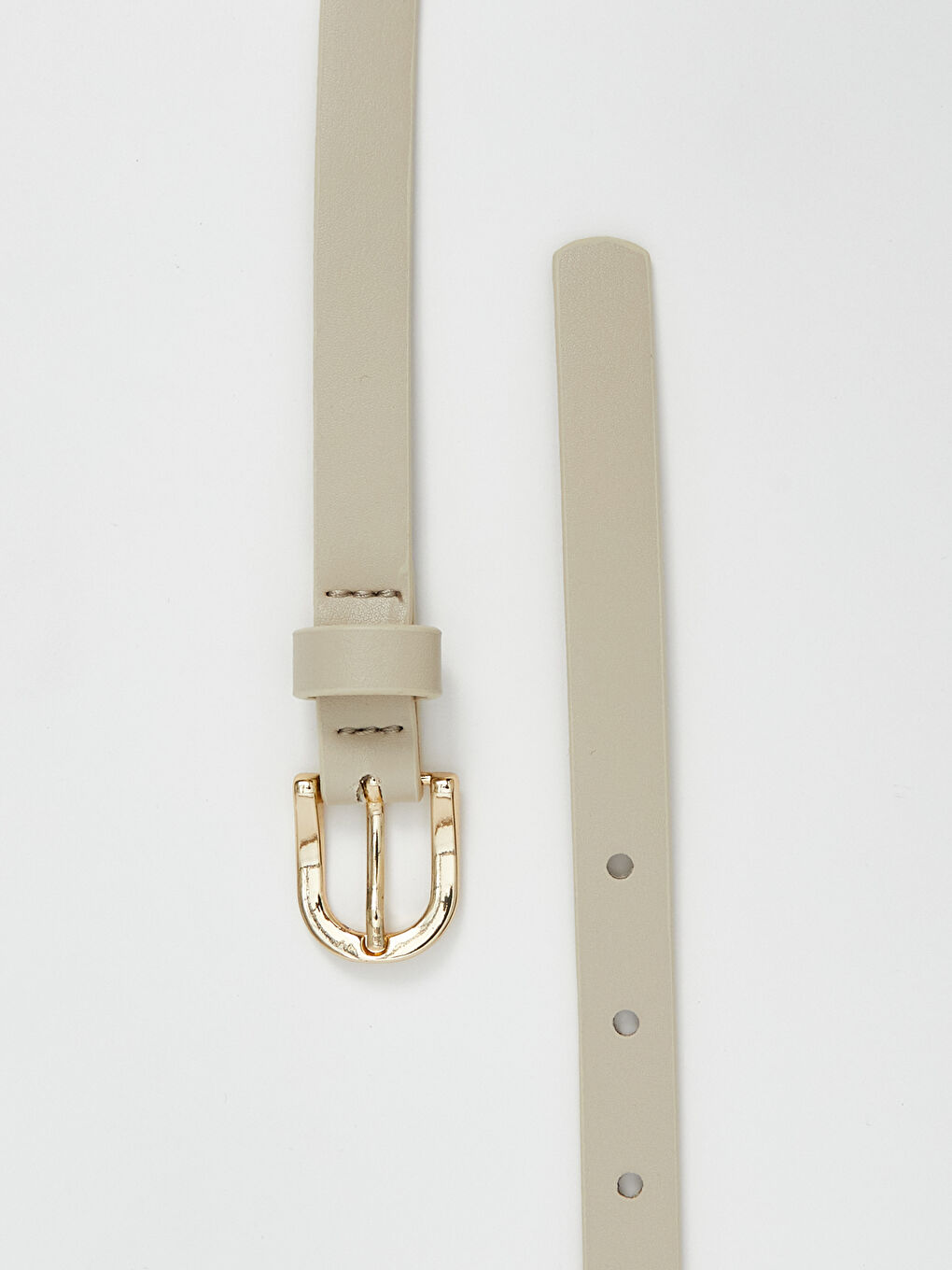 Ekru Deri Görünümlü Kız Çocuk Kemer-2