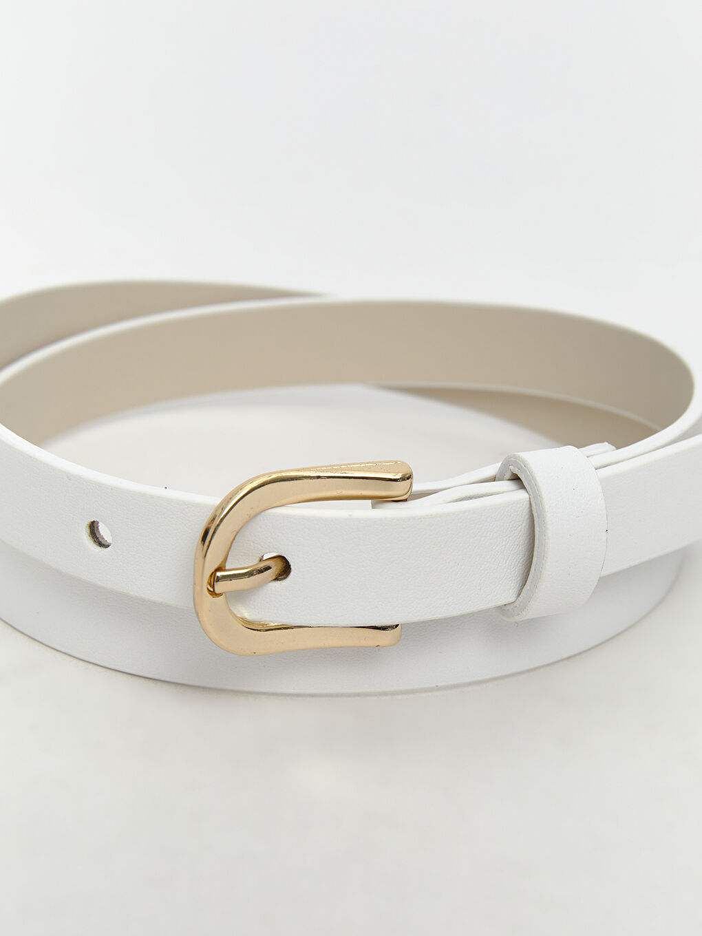 Beyaz Deri Görünümlü Kız Çocuk Kemer-3