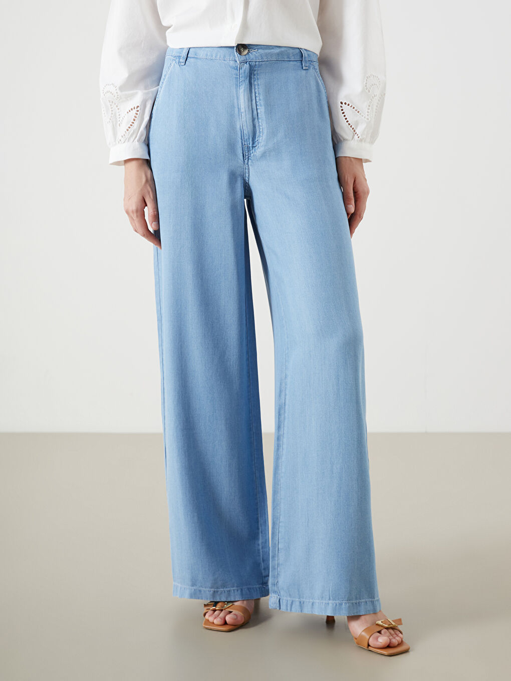 İndigo Wideleg Kadın Jean Pantolon-1