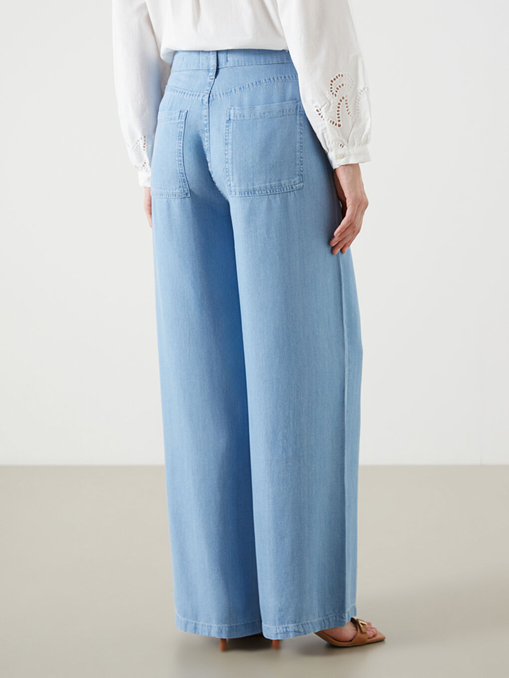 İndigo Wideleg Kadın Jean Pantolon-3