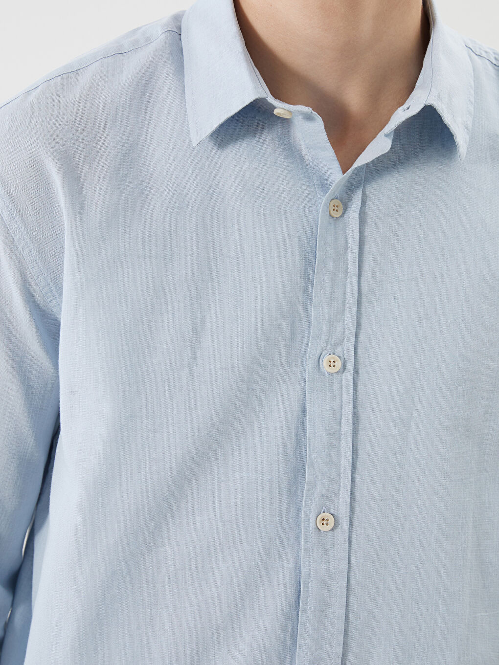 XSIDE Regular Fit Long Sleeve Linen Blend Men's Shirt -S5QK32Z8-G0K