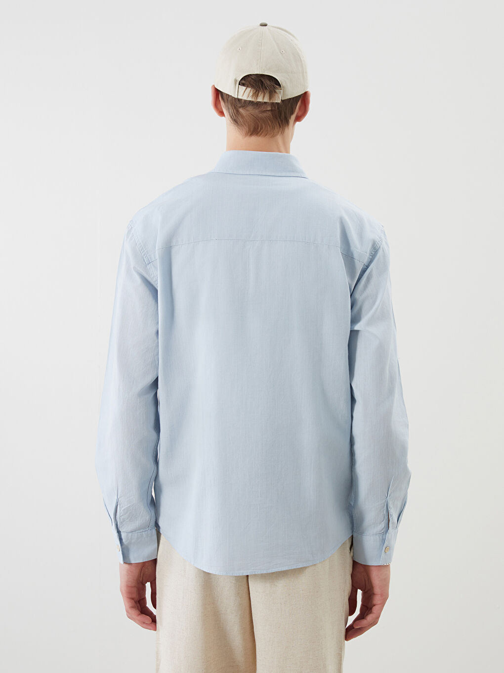 XSIDE Regular Fit Long Sleeve Linen Blend Men's Shirt -S5QK32Z8-G0K