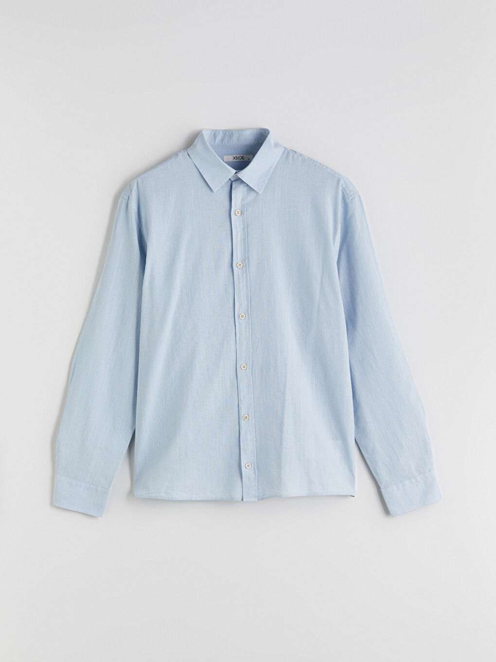 XSIDE Regular Fit Long Sleeve Linen Blend Men's Shirt -S5QK32Z8-G0K