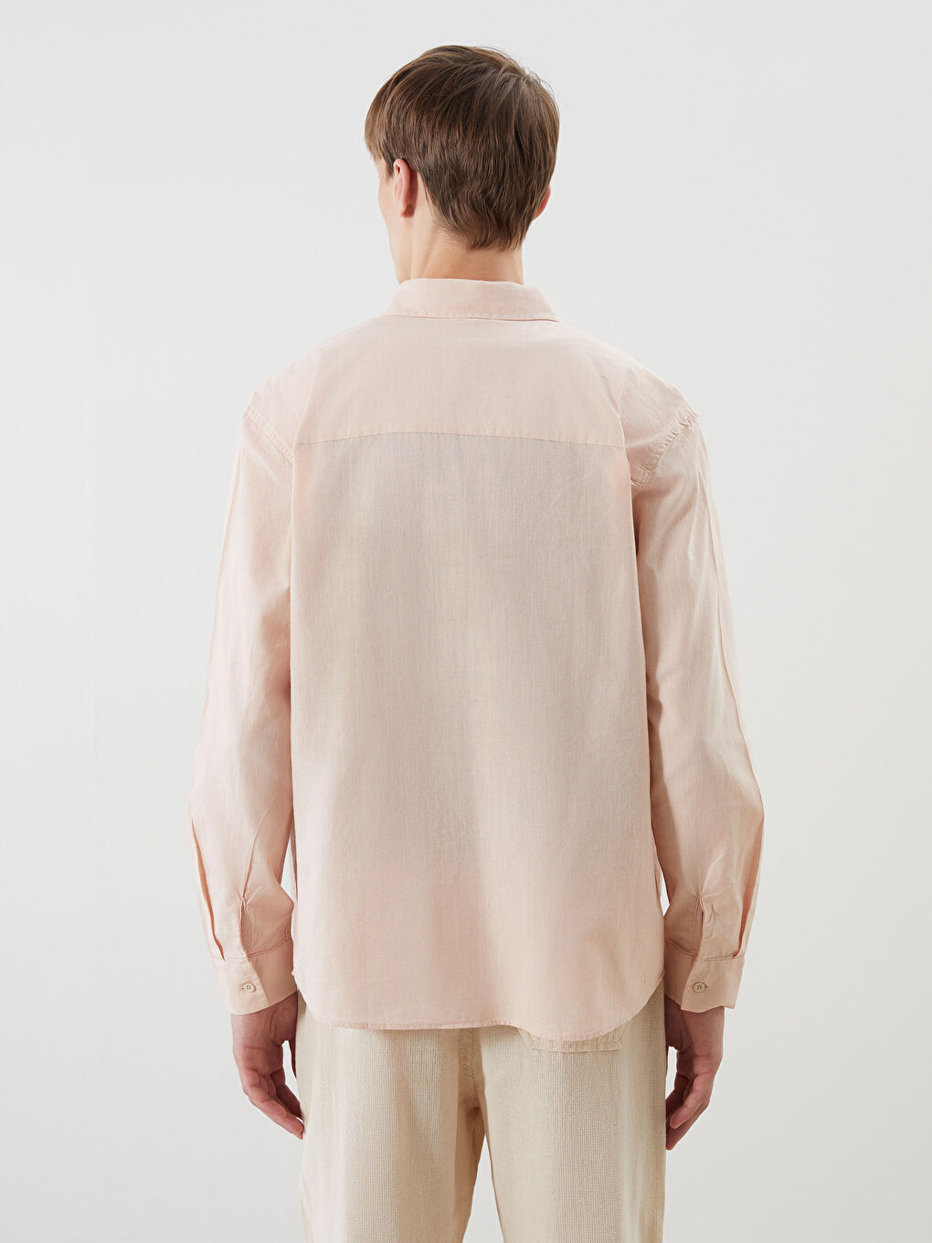 XSIDE Regular Fit Long Sleeve Linen Blend Men's Shirt -S5QK32Z8-G7X