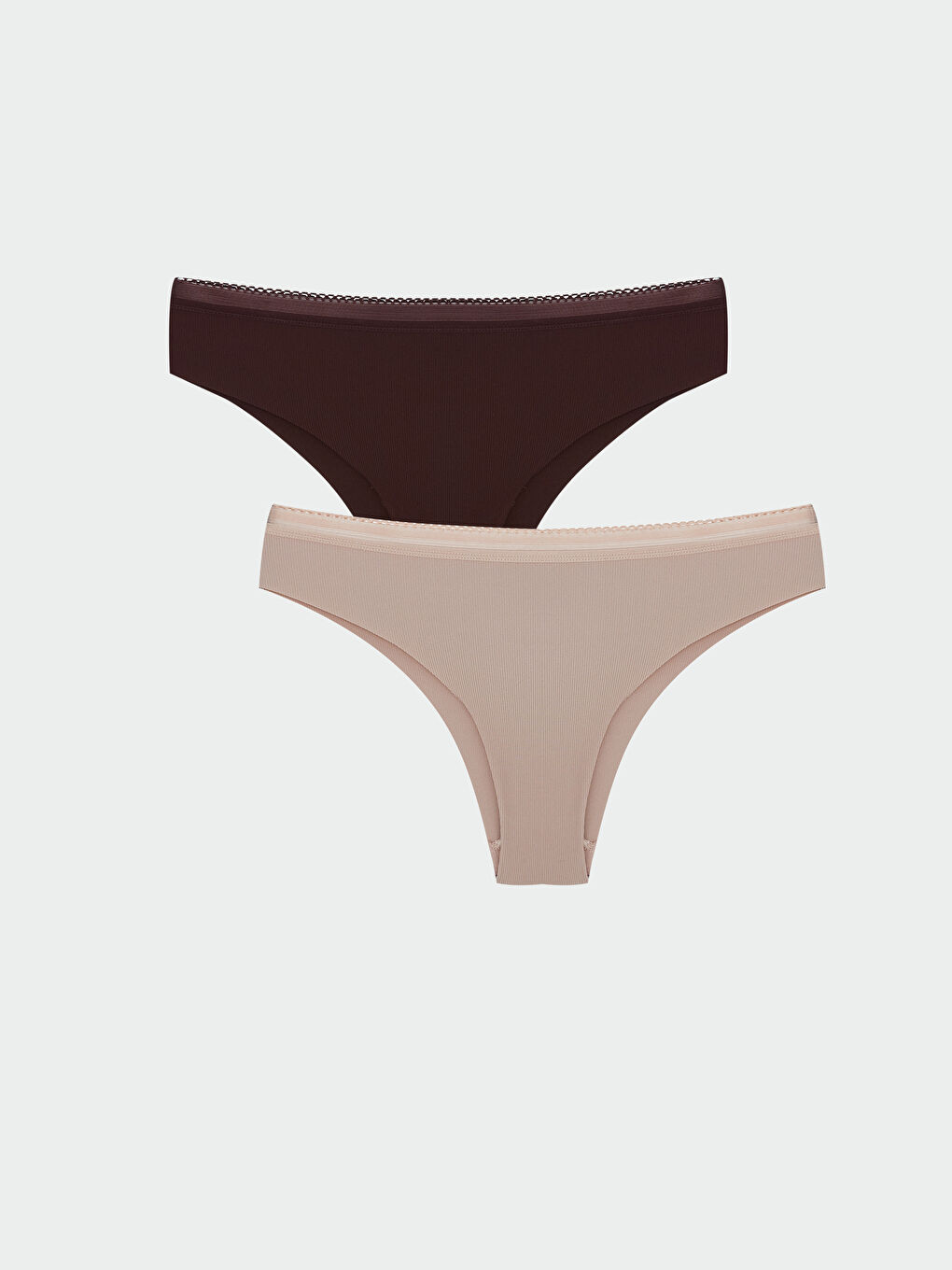 Pembe Düz Brazilian Külot 2'li