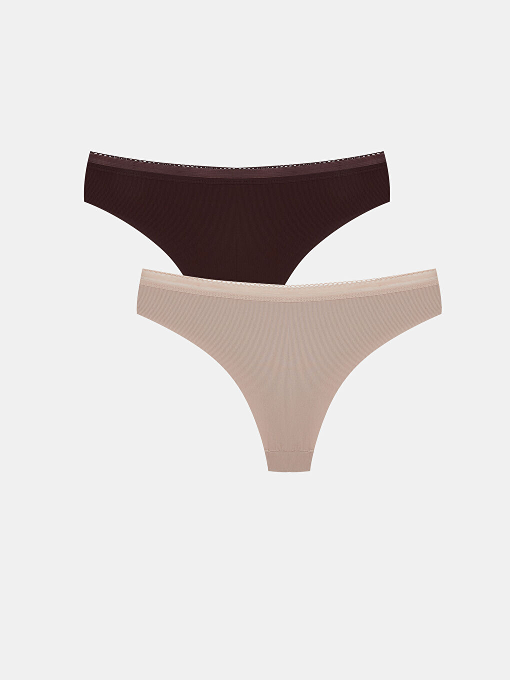 Pembe Düz Brazilian Külot 2'li-1