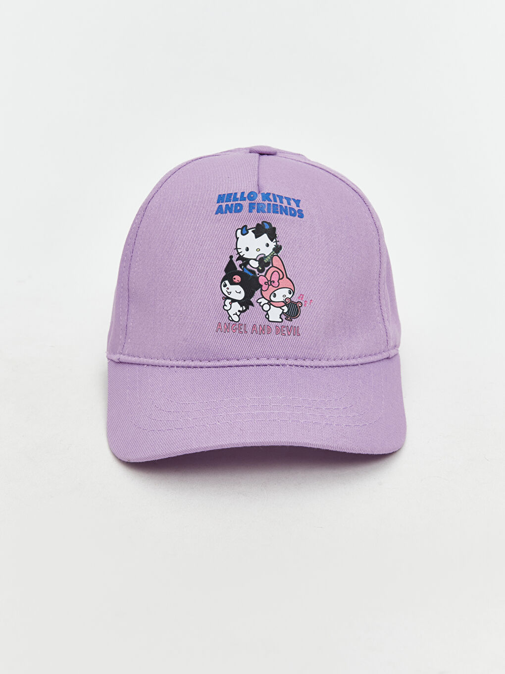 Lila Hello Kittty Nakışlı Kız Çocuk Kep Şapka