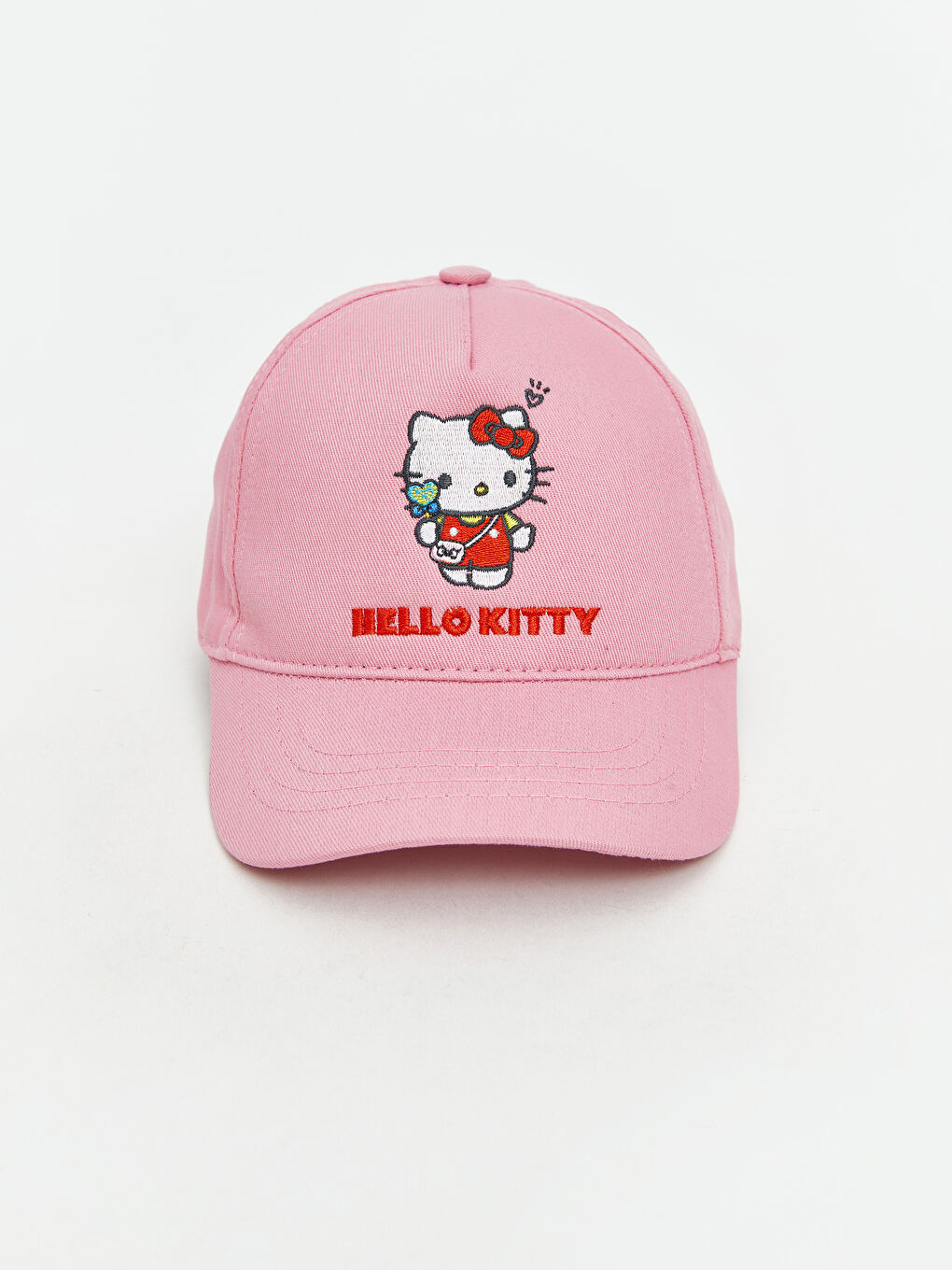 Pembe Hello Kittty Nakışlı Kız Çocuk Kep Şapka