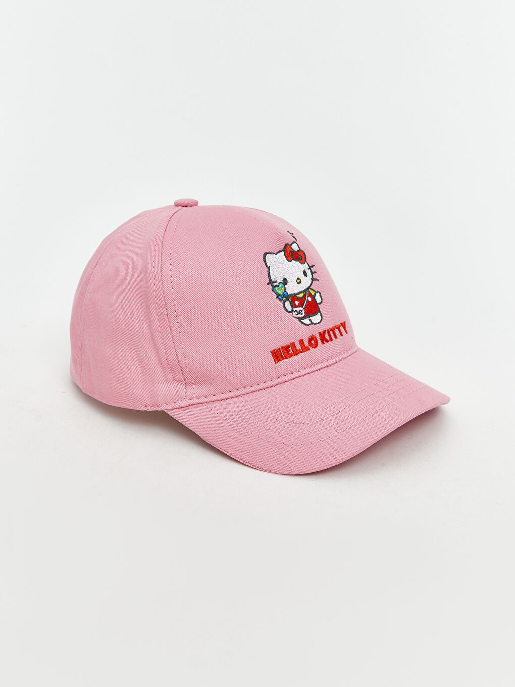 Pembe Hello Kittty Nakışlı Kız Çocuk Kep Şapka-1