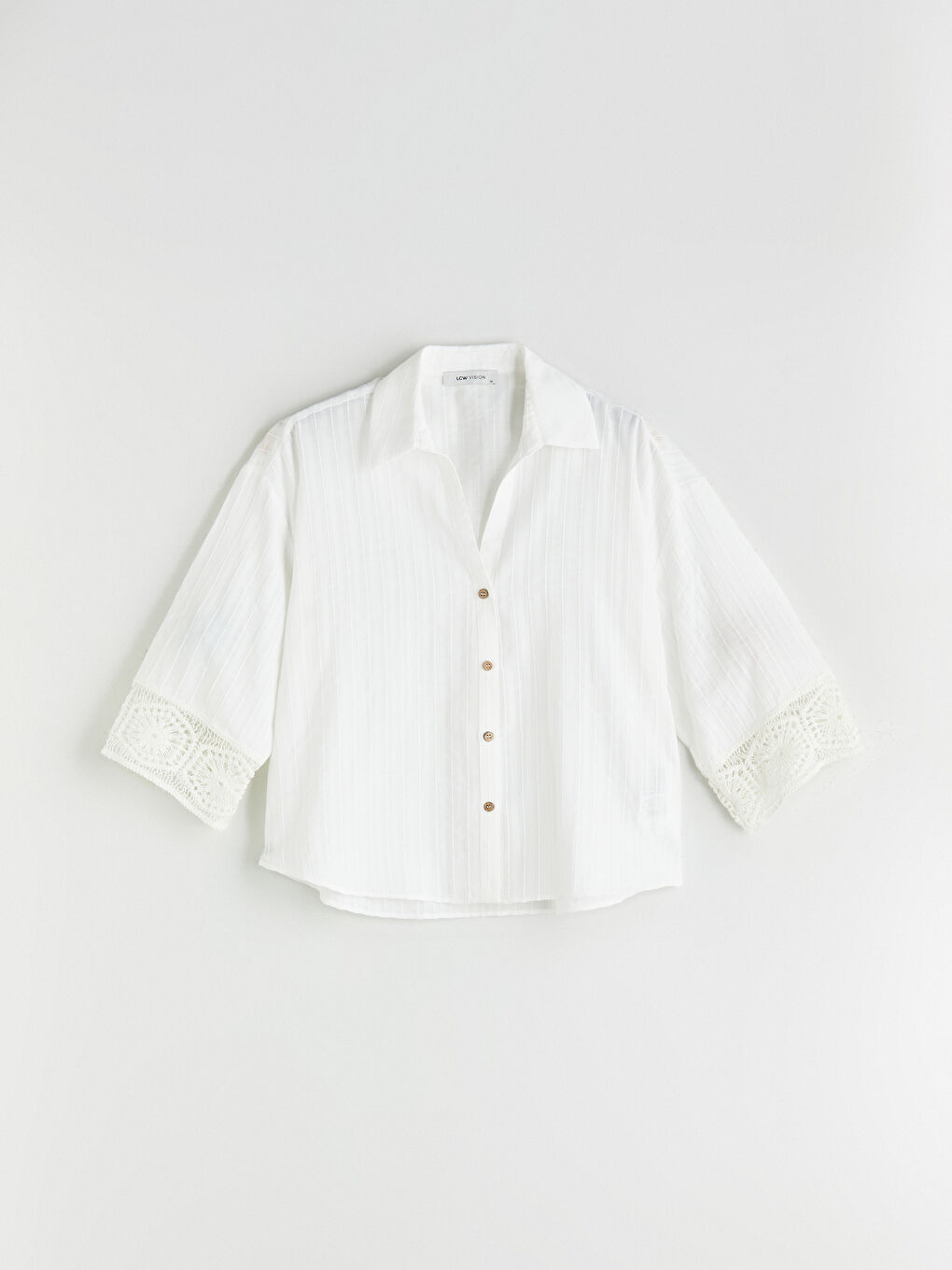Lace Detailed Oversize Women's Shirt -S5QK50Z8-R9J