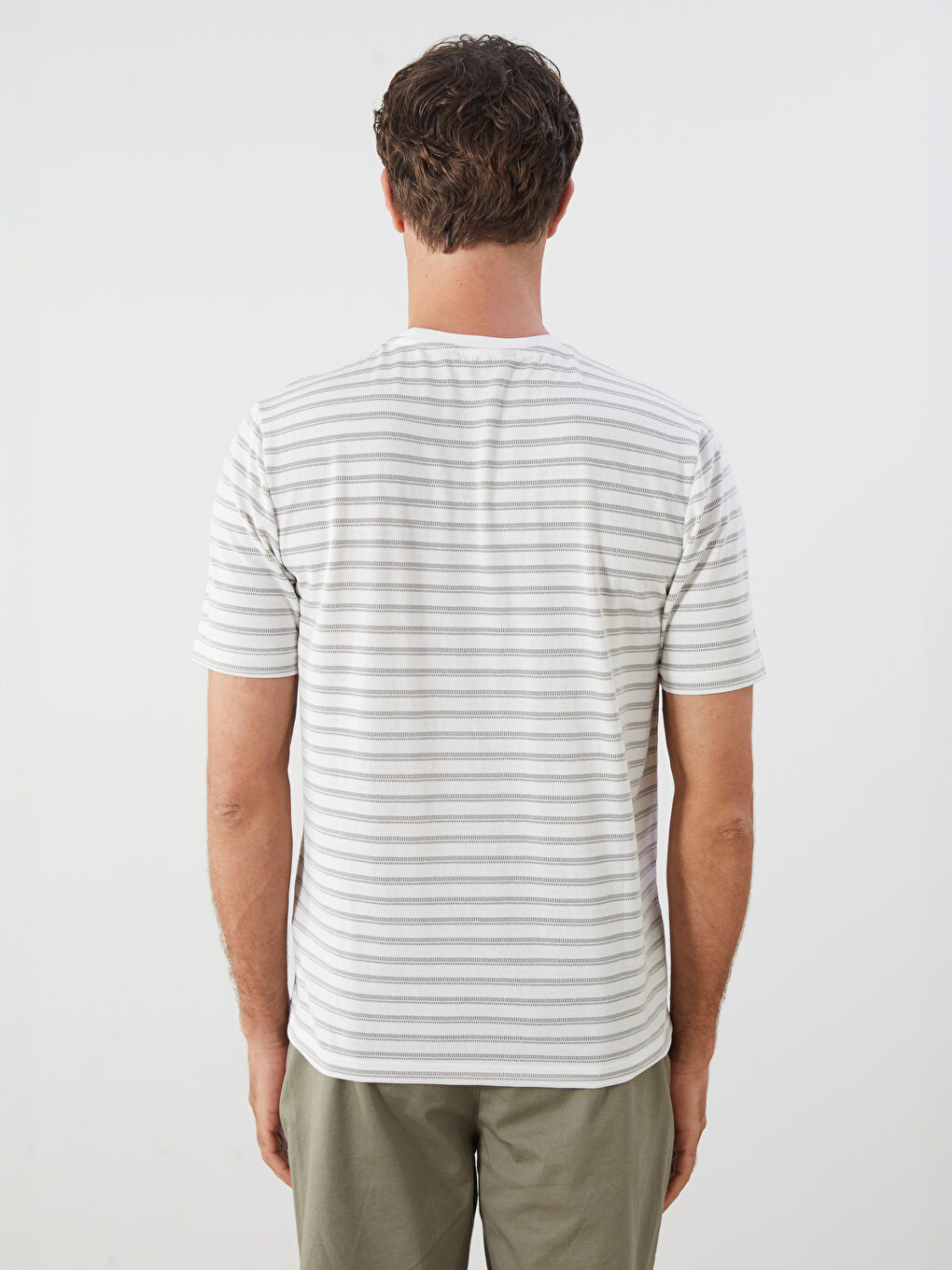 Yeşil Bisiklet Yaka Çizgili Erkek Tişört-3