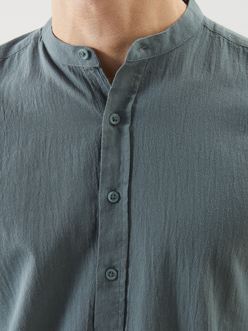 Звичайний крій зморшкувата плісирована сорочка для чоловіків-5