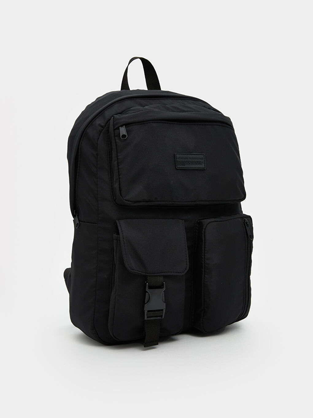 Siyah Baskılı Laptop Bölmeli Sırt Çantası