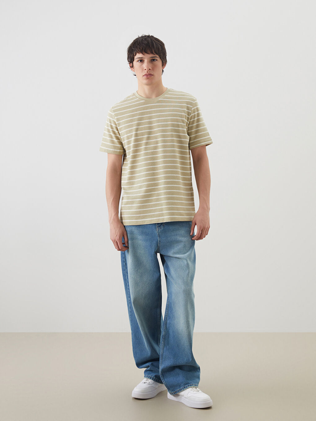 XSIDE Crew Neck Striped Men's T-Shirt -S5QK70Z8-G4W
