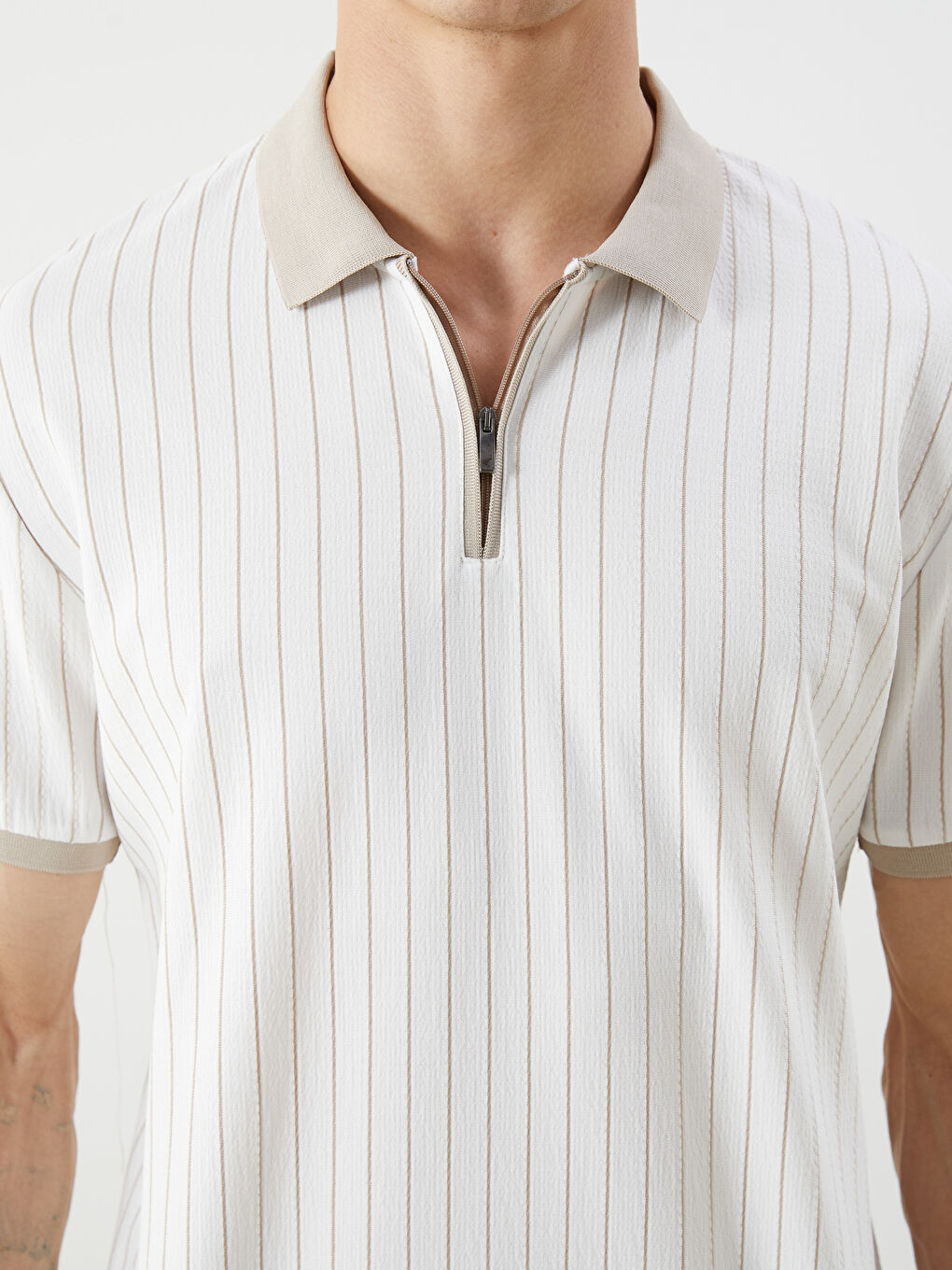 LCW Vision Patterned Men's Polo Neck T-Shirt -S5QK86Z8-LE4