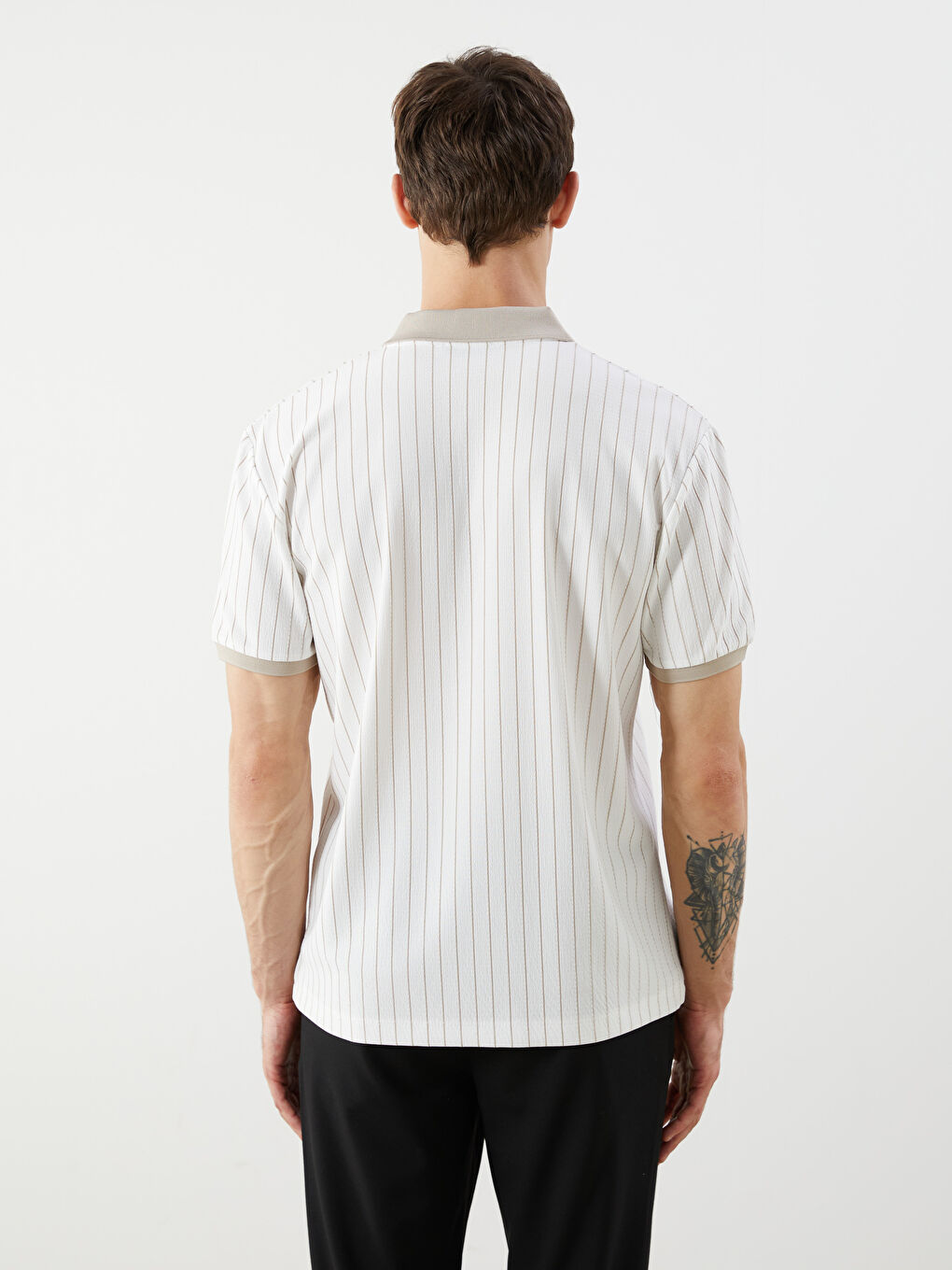 LCW Vision Patterned Men's Polo Neck T-Shirt -S5QK86Z8-LE4