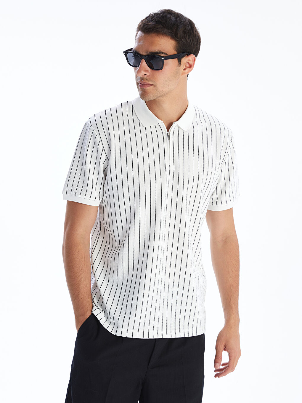 LCW Vision Patterned Men's Polo Neck T-Shirt -S5QK86Z8-LFC