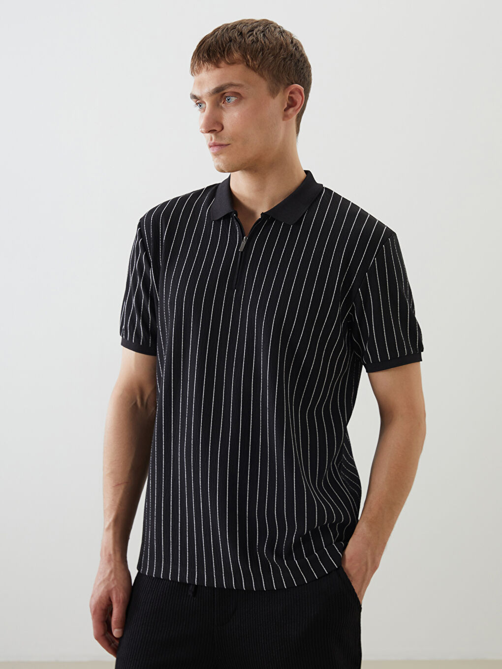 LCW Vision Patterned Men's Polo Neck T-Shirt -S5QK86Z8-LEG