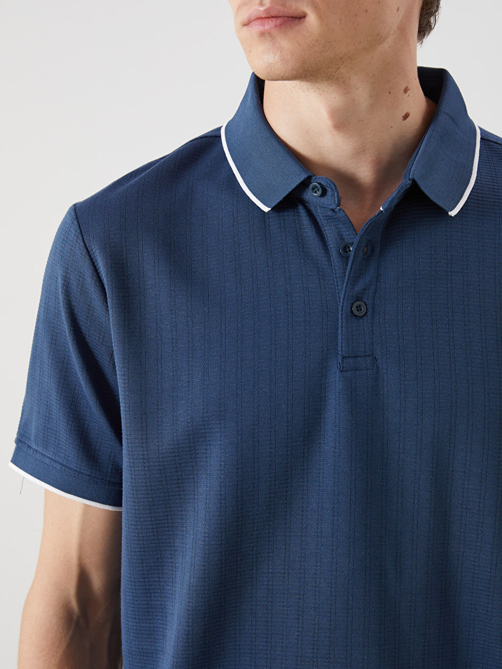 Lacivert Polo Yaka Erkek Tişört-2