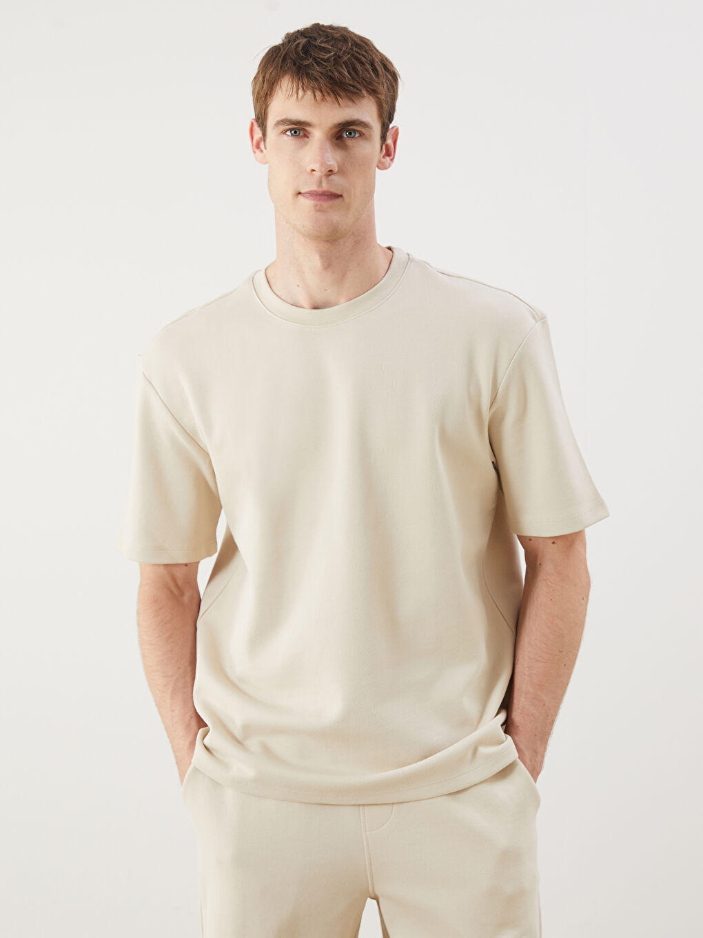 LCW Vision Man BEIGE T-Shirt -S5QK91Z8-DS3