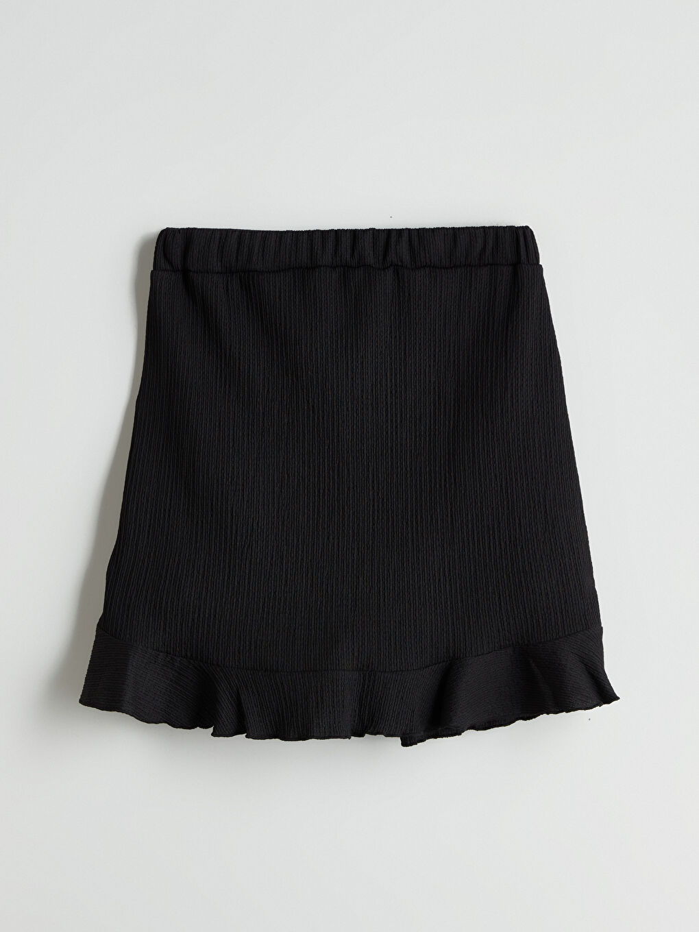 Siyah Beli Lastikli Dokulu Kadın Şortlu Etek-6