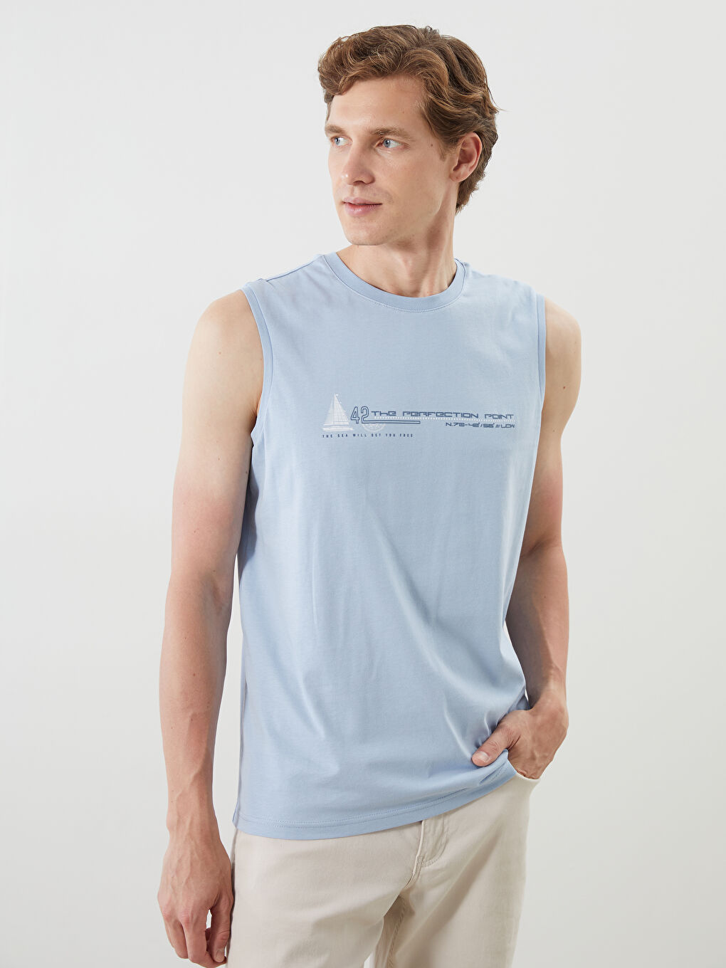 LCWAIKIKI Classic Crew Neck Printed Men's Sleeveless T-Shirt -S5QL03Z8-SXR