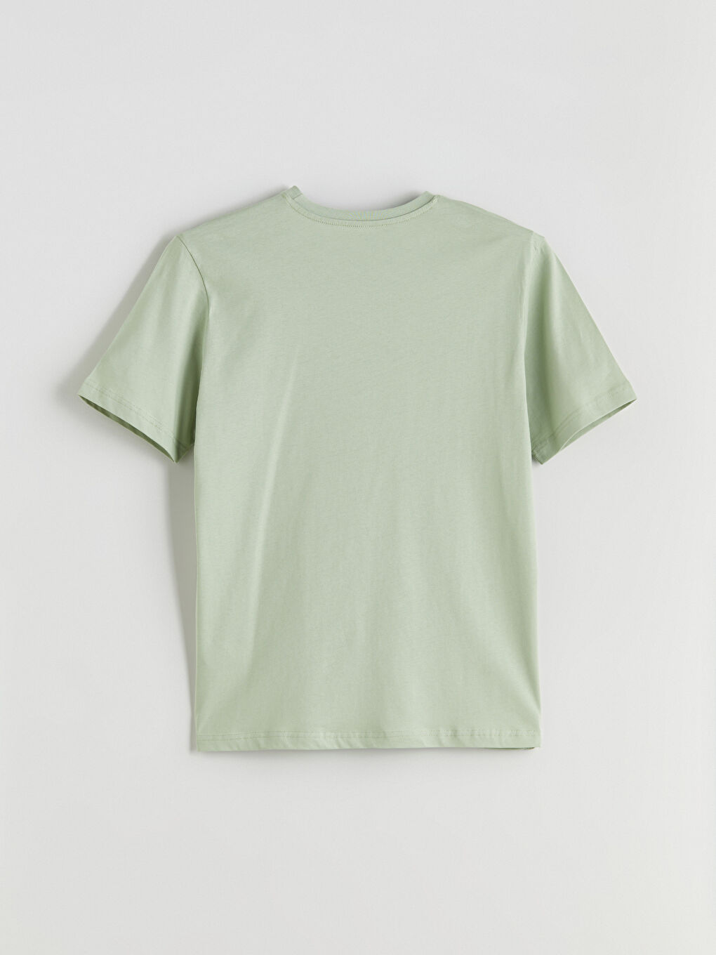 Yeşil Bisiklet Yaka Baskılı Penye Erkek Tişört-5