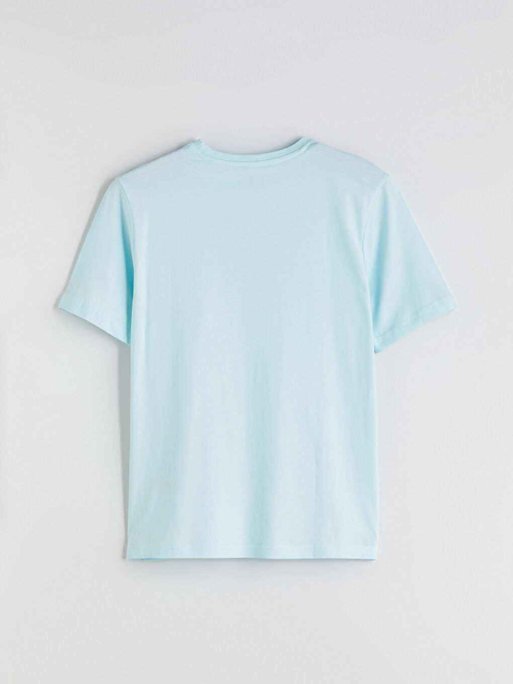 Mavi Bisiklet Yaka Baskılı Penye Erkek Tişört-5