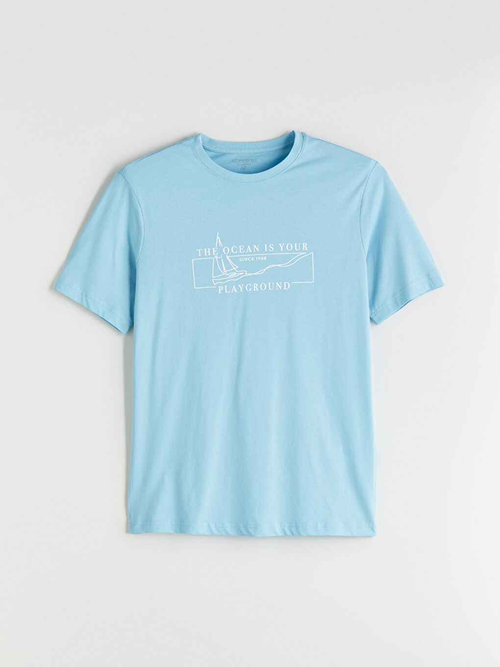 تيشيرت رجالي ياقة دائرية مطبوع جيرسي-4