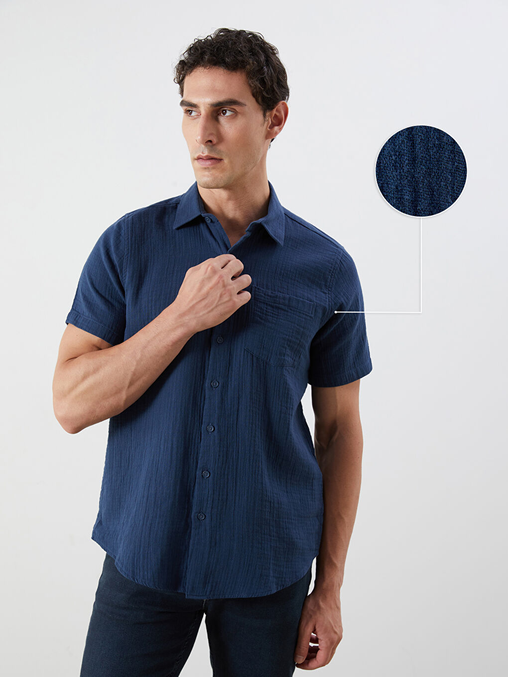 LCWAIKIKI Classic Regular Fit Short Sleeve Men's Shirt -S5QL13Z8-JT1