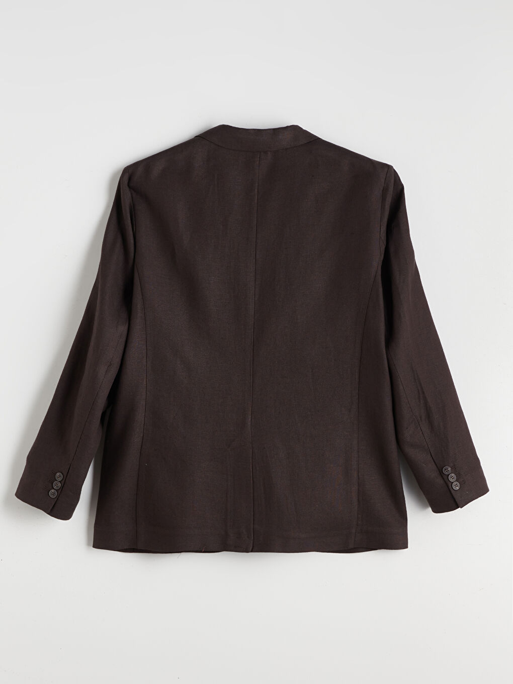 Kahverengi Standart Kalıp Erkek %100 Keten Blazer Ceket-6
