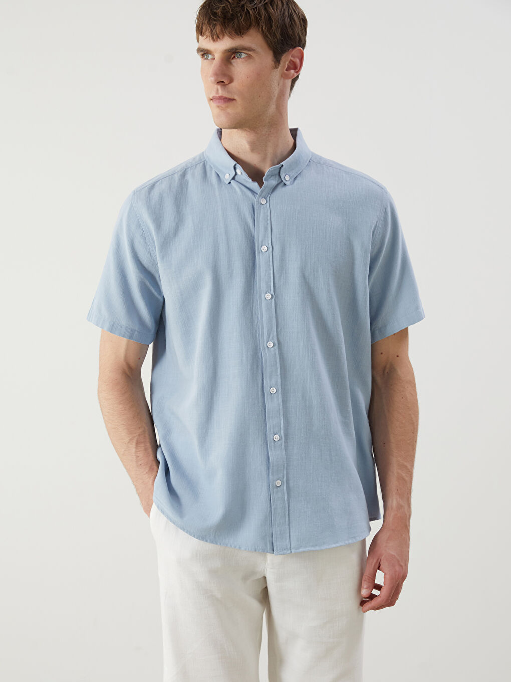 Regular Fit Short Sleeve Men's Shirt -S5QL76Z8-P2V