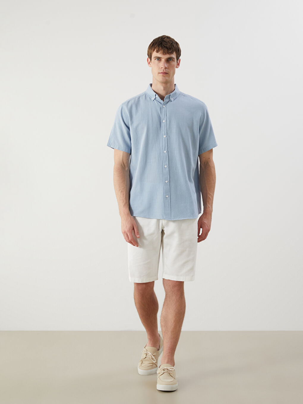 Regular Fit Short Sleeve Men's Shirt -S5QL76Z8-P2V