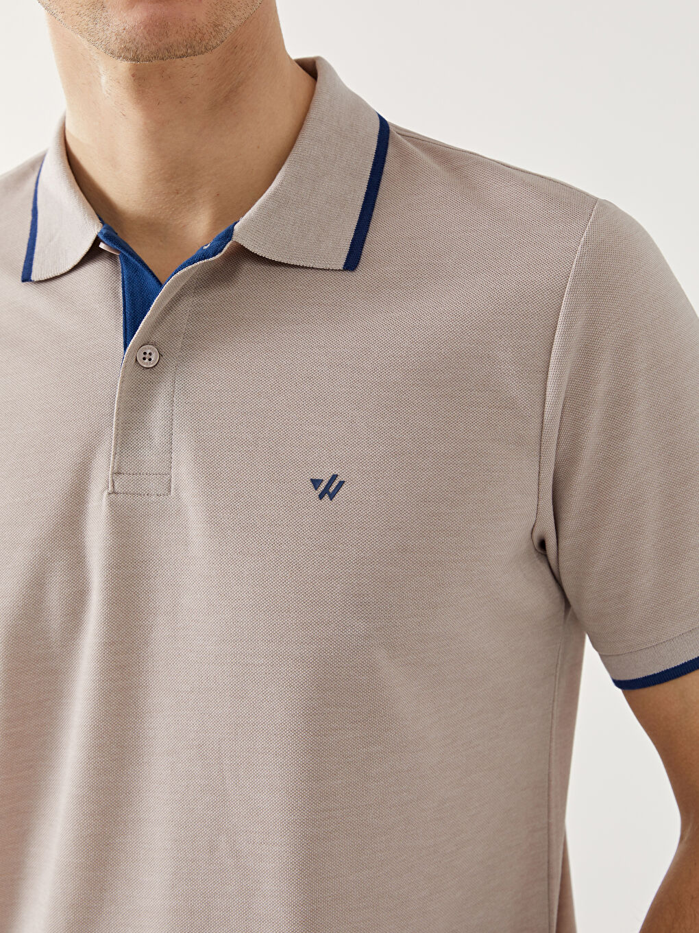 Ерлерге арналған поло жағалы өрнексіз пике футболка-2