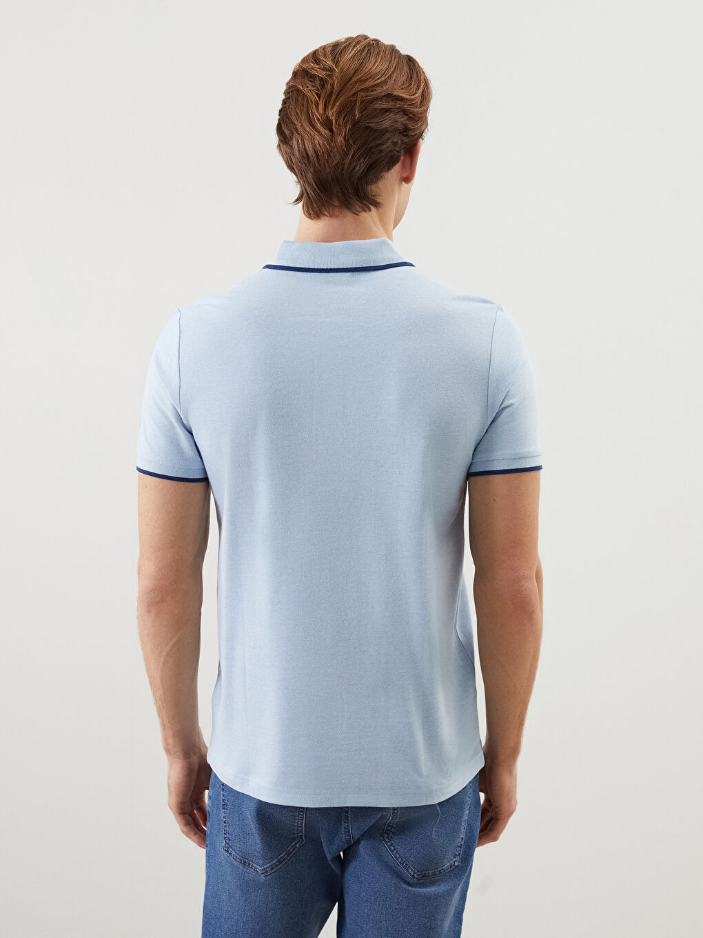 Мужская футболка из пике с воротником-поло-7