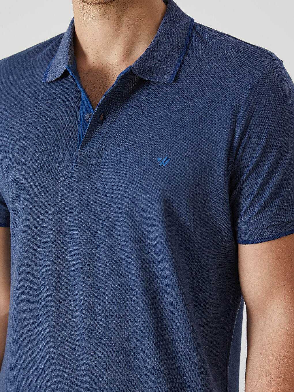 Ерлерге арналған поло жағалы өрнексіз пике футболка-11