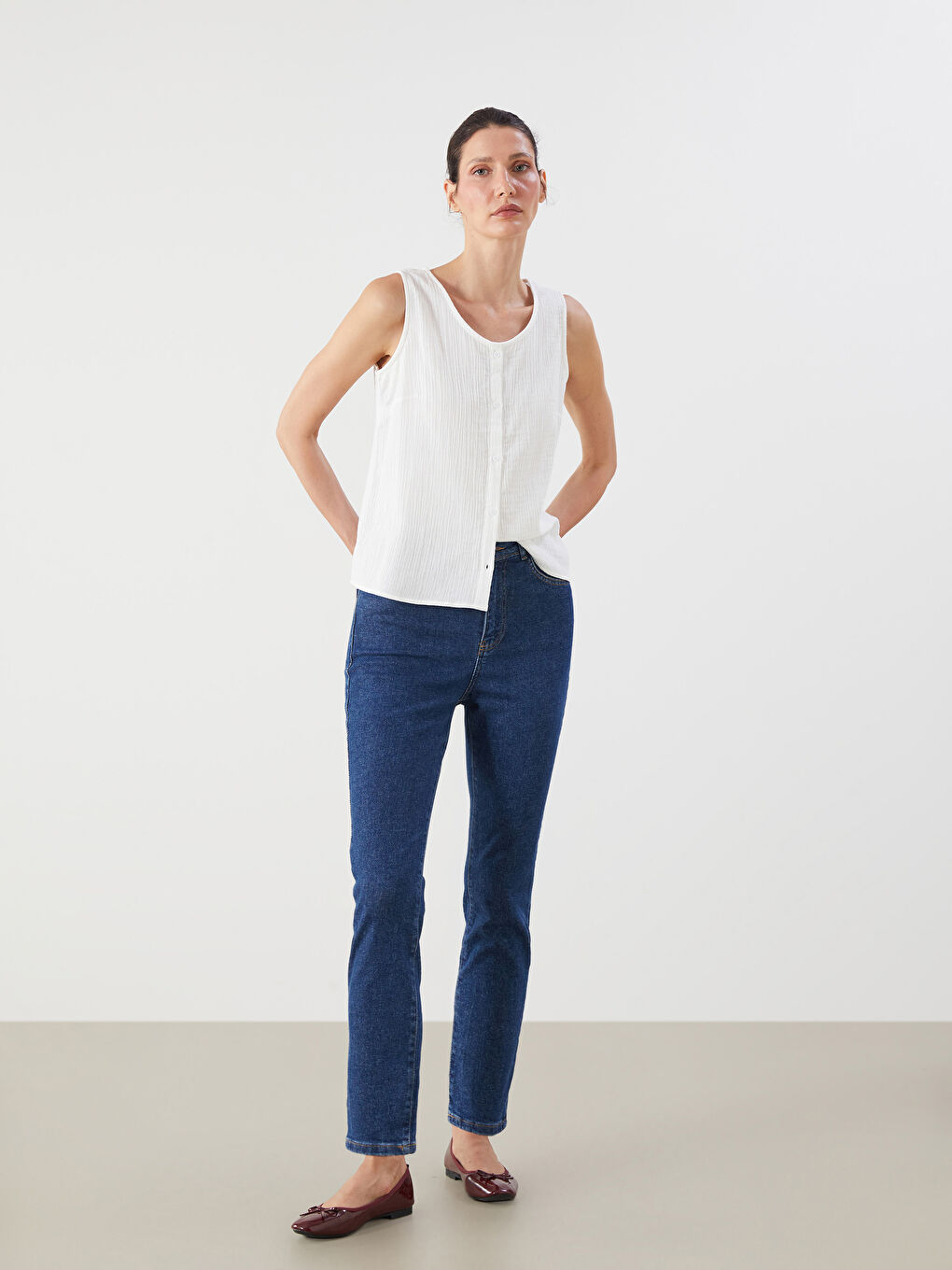 LCW ECO Slim Mom Women's Jeans -S5QM02Z8-507