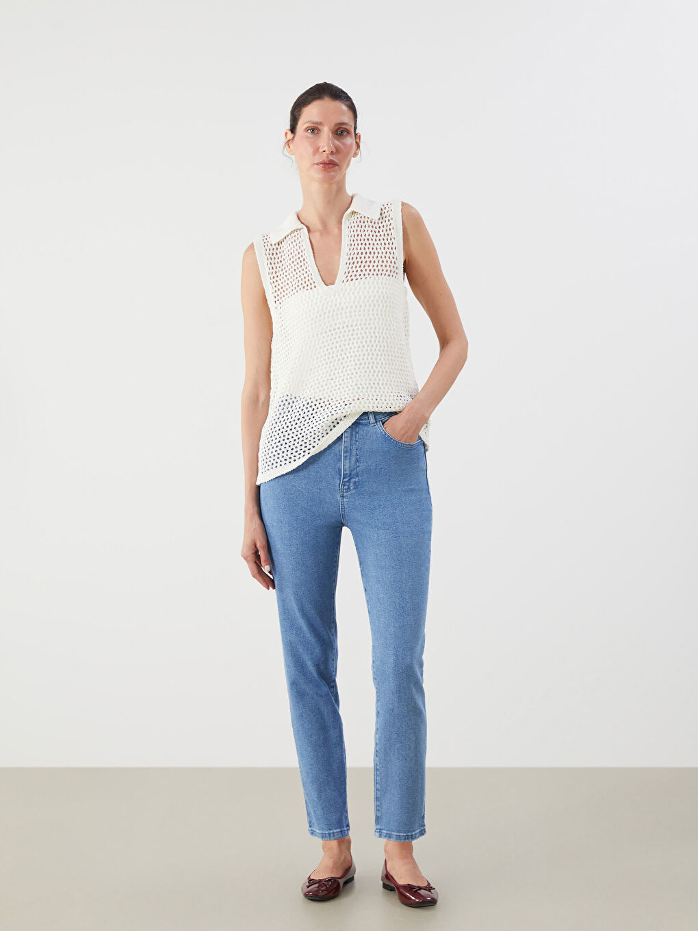 LCW ECO Slim Mom Women's Jeans -S5QM03Z8-311