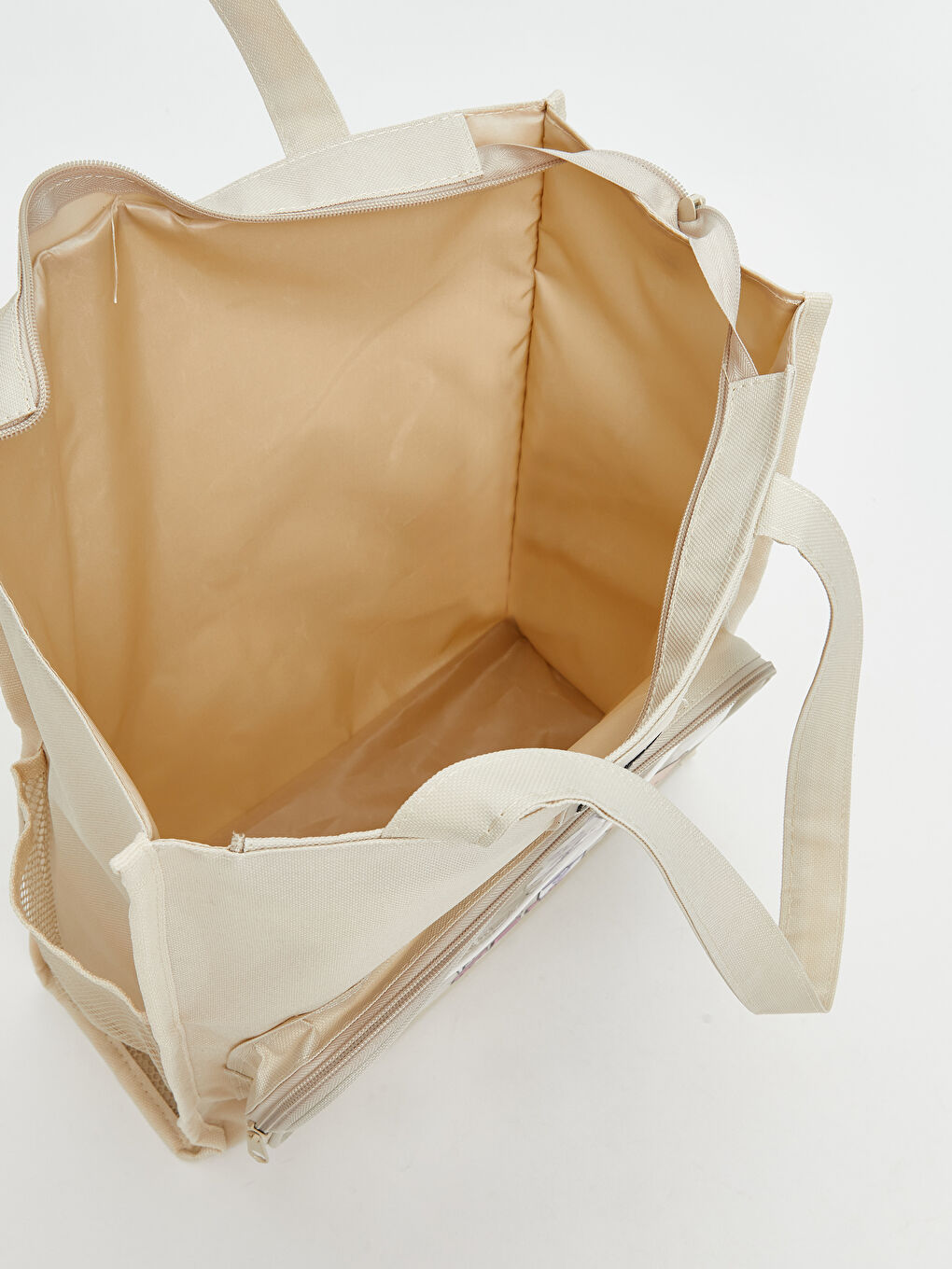 Ekru Baskılı Kadın Kol Çantası-2